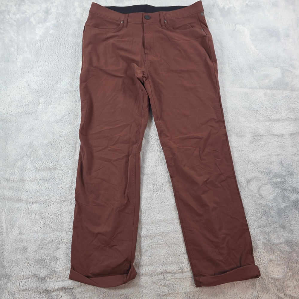 01.ALGO Mens 32/30 Bitter Chocolate Brown Performance‎ Pants Stretch Hiking